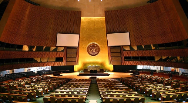 Par Patrick Gruban, cropped and downsampled by Pine — originally posted to Flickr as UN General Assembly, CC BY-SA 2.0, https://commons.wikimedia.org/w/index.php?curid=4806869